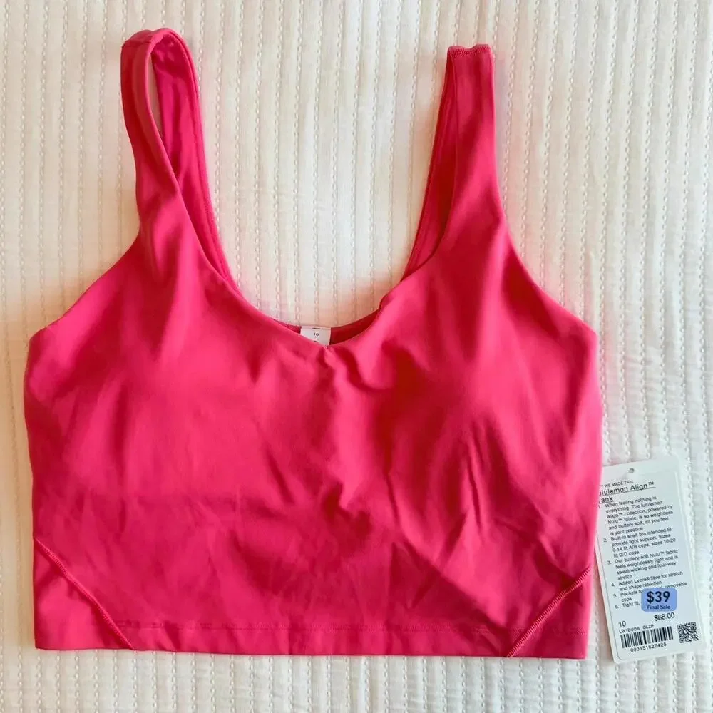 NWT Lululemon Align Tank Top *Light Support, A/B Cup Glaze Pink Size 10 - Picture 2 of 6